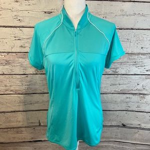 ADIDAS Pure Motion Teal Golf Shirt-Medium